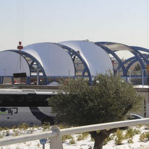 The covering, the very first that includes a system of transparent ETFE foils, combines 6 translucen